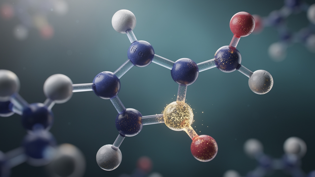 Molecular structure of phenylethylamine neurotransmitter compound