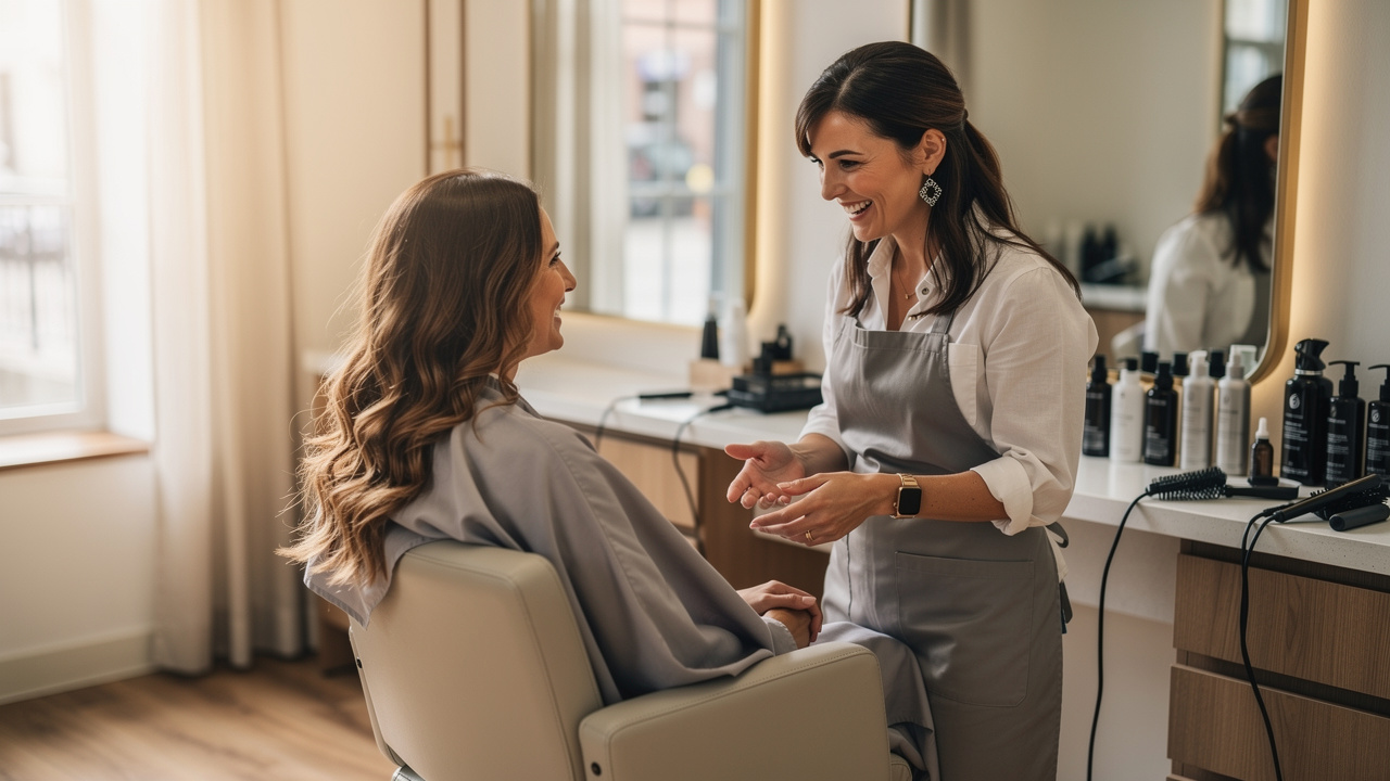 Personal customer service interaction in modern salon setting