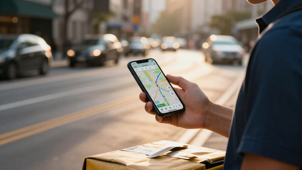 Courier with real‑time navigation map