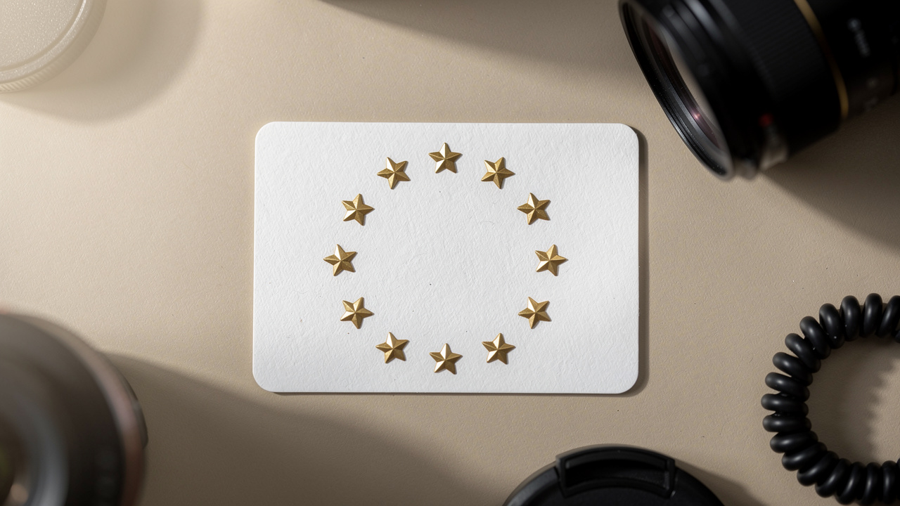 Simple loyalty reward card on photographer's desk