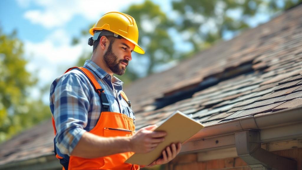 Professional roofing contractor inspecting residential roof in Dallas-Fort Worth