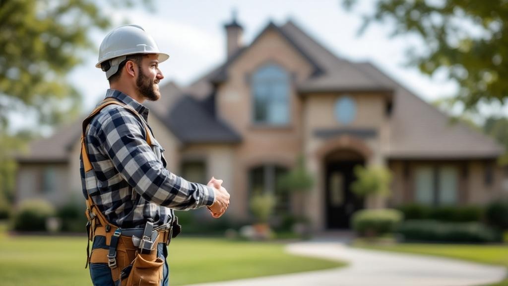Professional roofing contractor meeting with homeowner, building trust