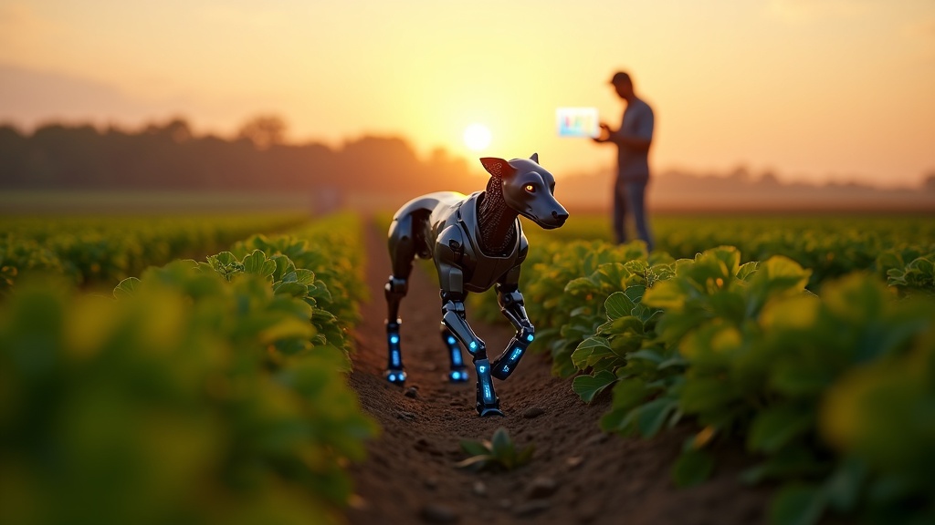 Detalle del sensor y cámara del robot agrícola