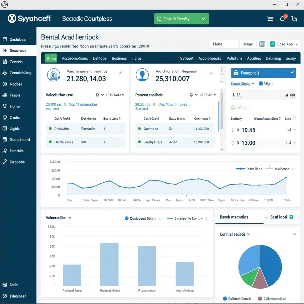 Dental office network security monitoring dashboard showing vulnerability assessment