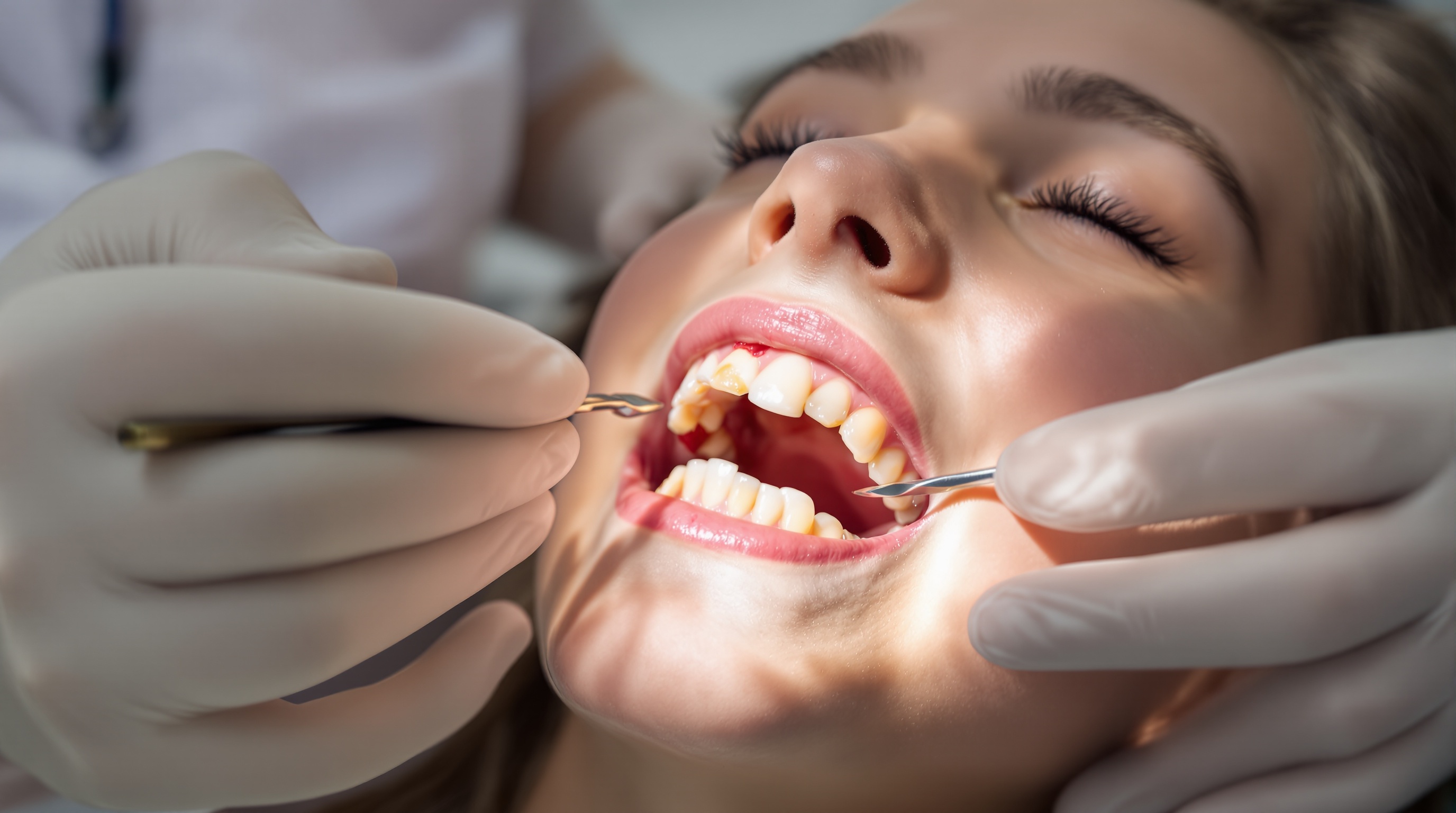 Dental professional documenting trauma case with clinical photography