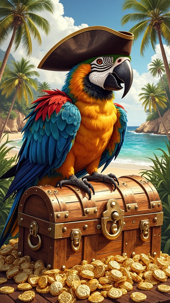 a-parrot-with-pistole-and-pirate-costume-on-a-2imm51ib5c