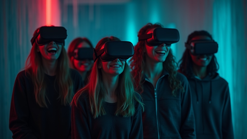 Equipo disfrutando de la realidad virtual en Virtua Barcelona