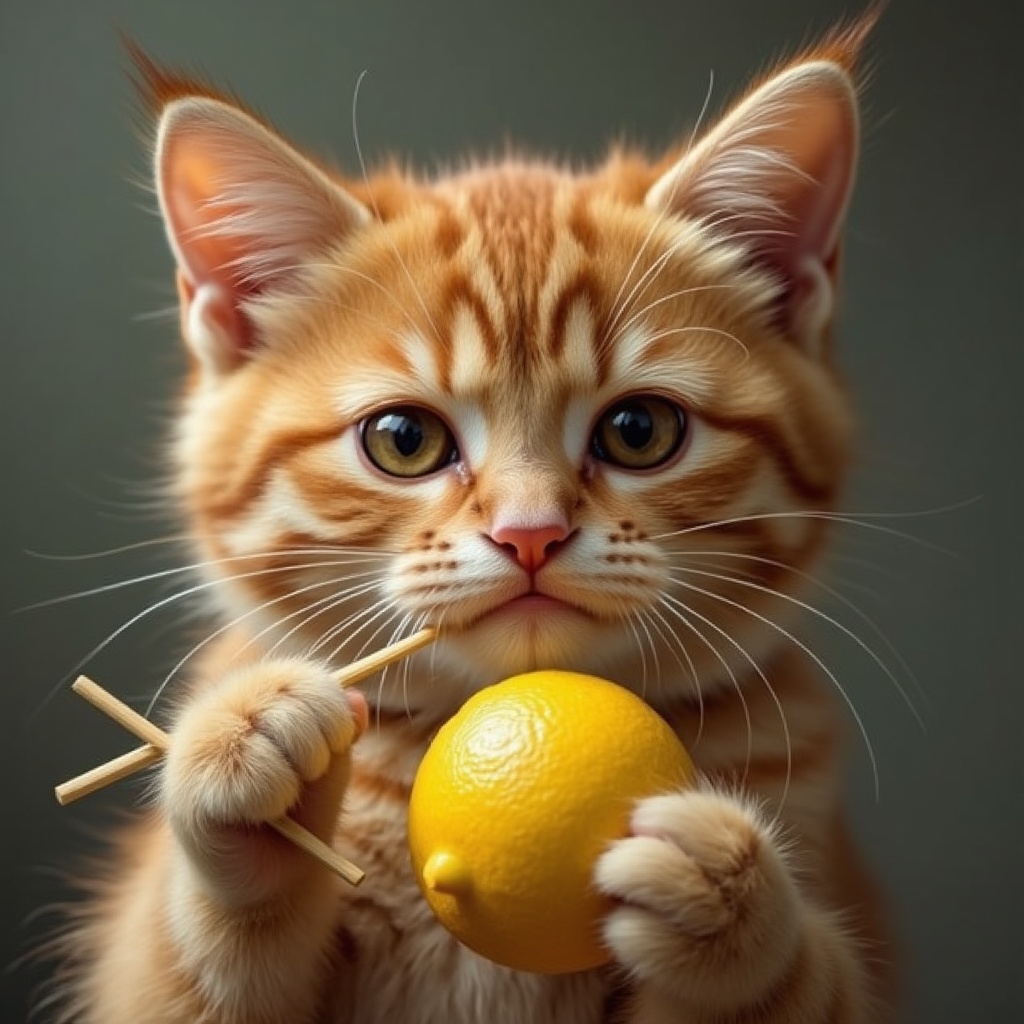 cat-eating-lemon-use-chopstick-frown-face-i84tyui1qi