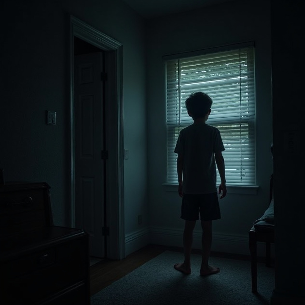 a-scary-dark-man-looking-through-blinds-of-a-house-egday83vh