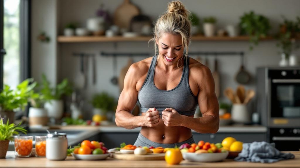 Plato saludable con proteinas y verduras como parte de una dieta fitness a los 40 años
