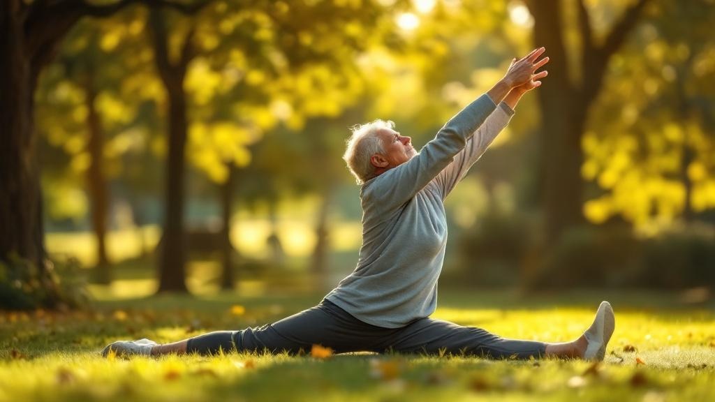 Mujer madura estirando las piernas en una esterilla trabajando su flexibilidad después de los 40