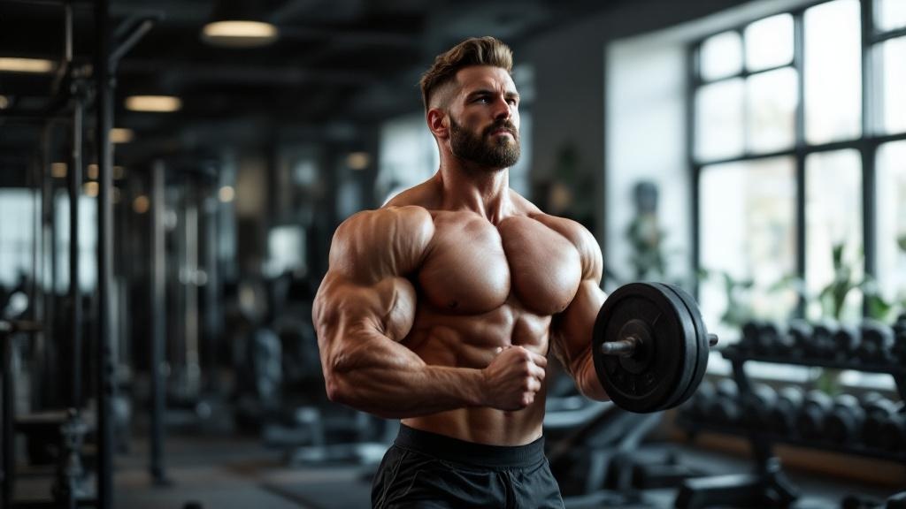 Hombre maduro entrenando con barra en el gimnasio para ganar músculo después de los 40