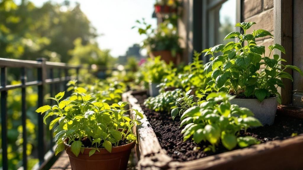 Pequeños brotes germinando en semillero casero de huevera sobre balcón iluminado