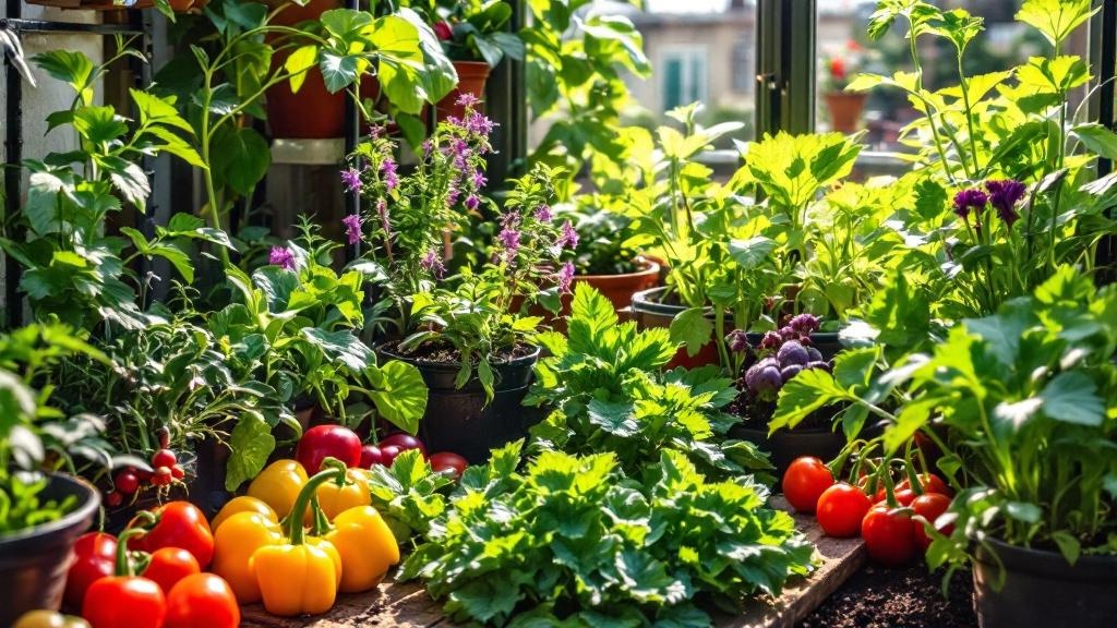 Persona regando macetas con verduras en huerto de balcón para principiantes