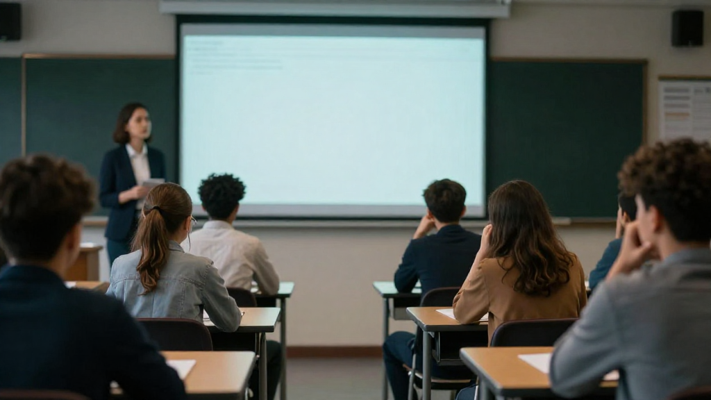 Classroom with bored students