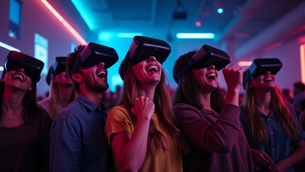 Equipo disfrutando de un escape room de realidad virtual en Virtua Barcelona