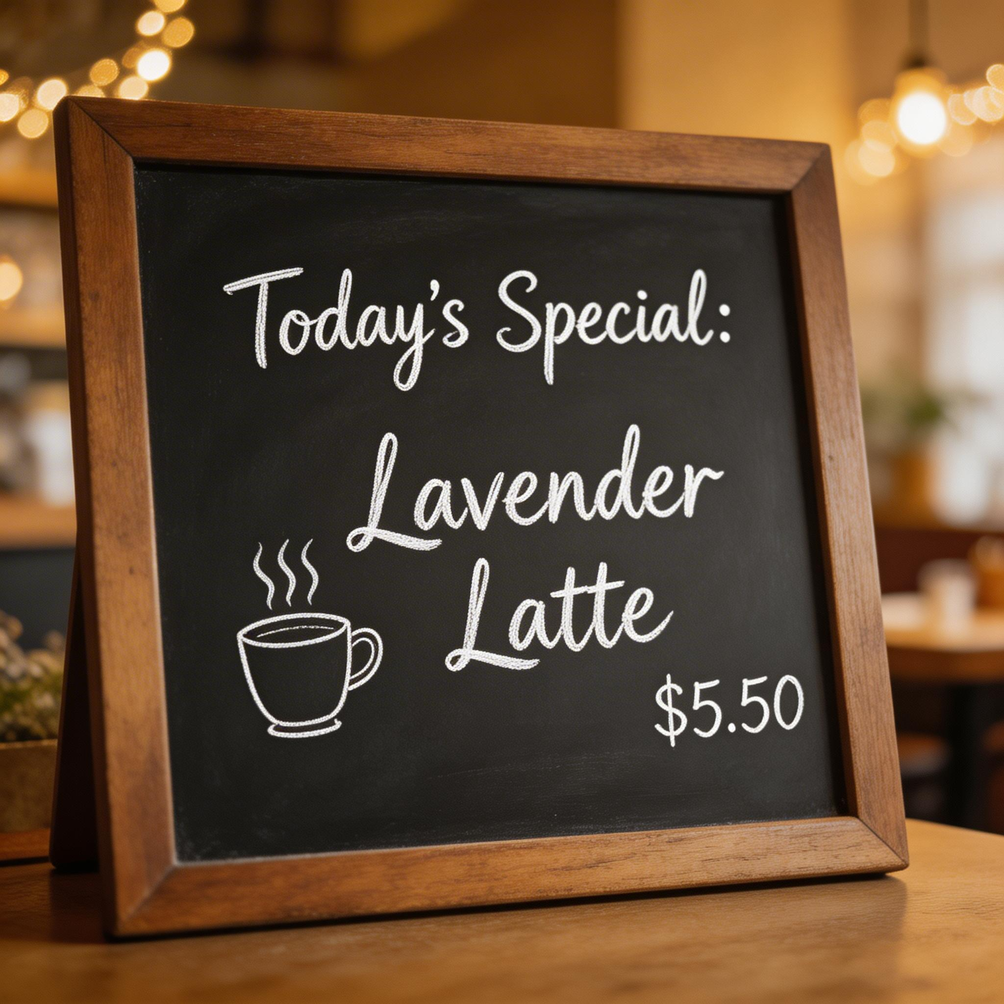 Handwritten chalk lettering with design context