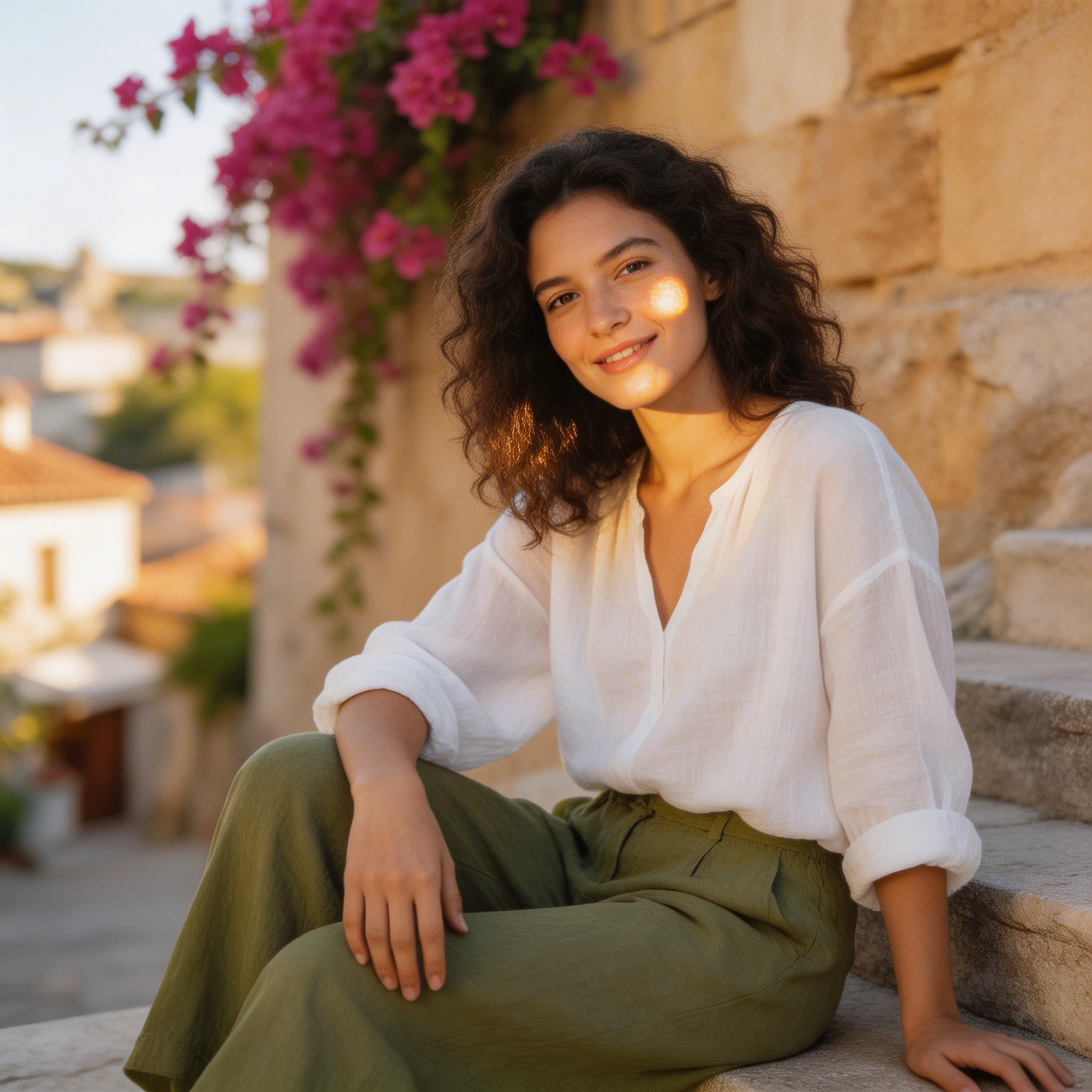 Original portrait in Mediterranean setting