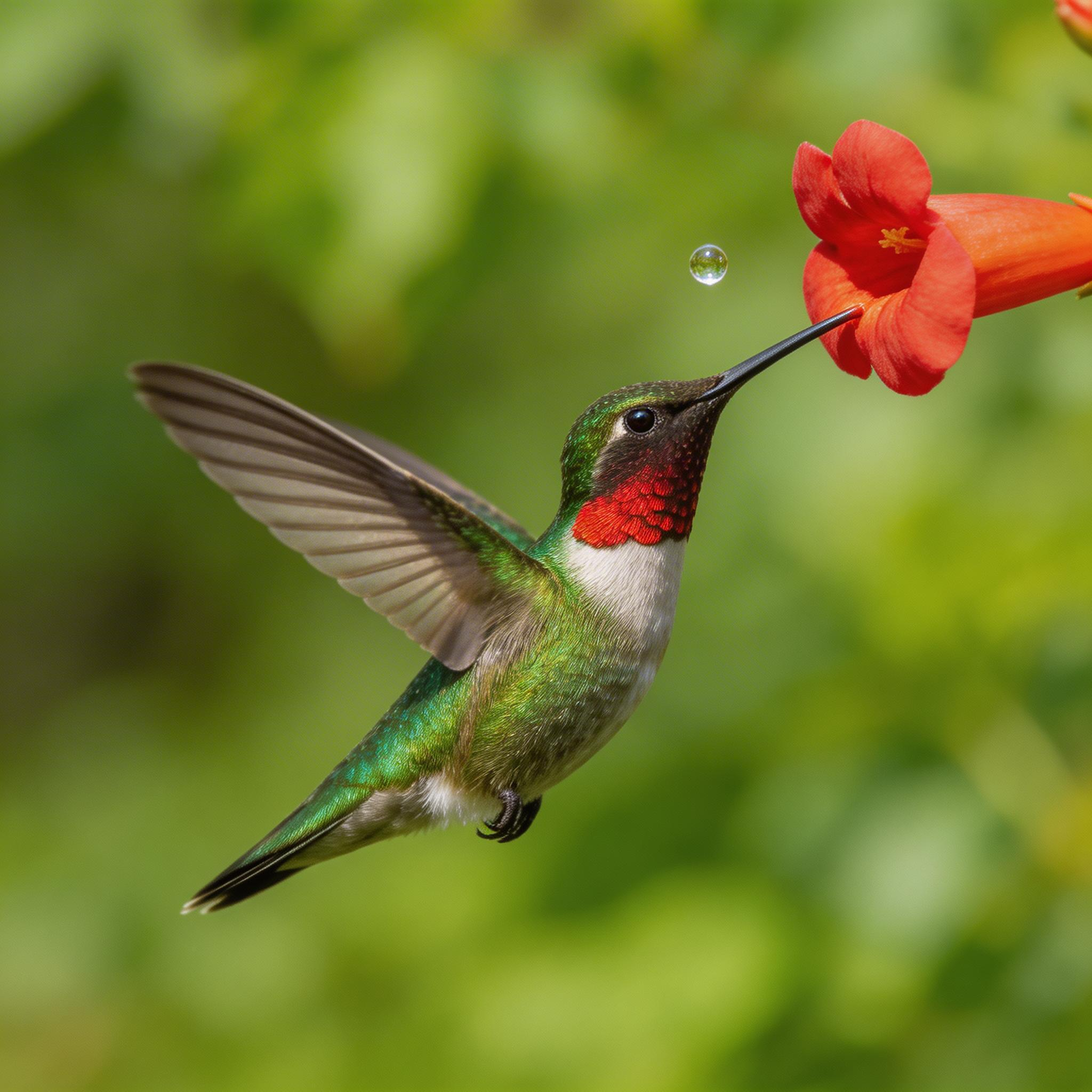 Wings frozen at 1/8000s with iridescent feathers