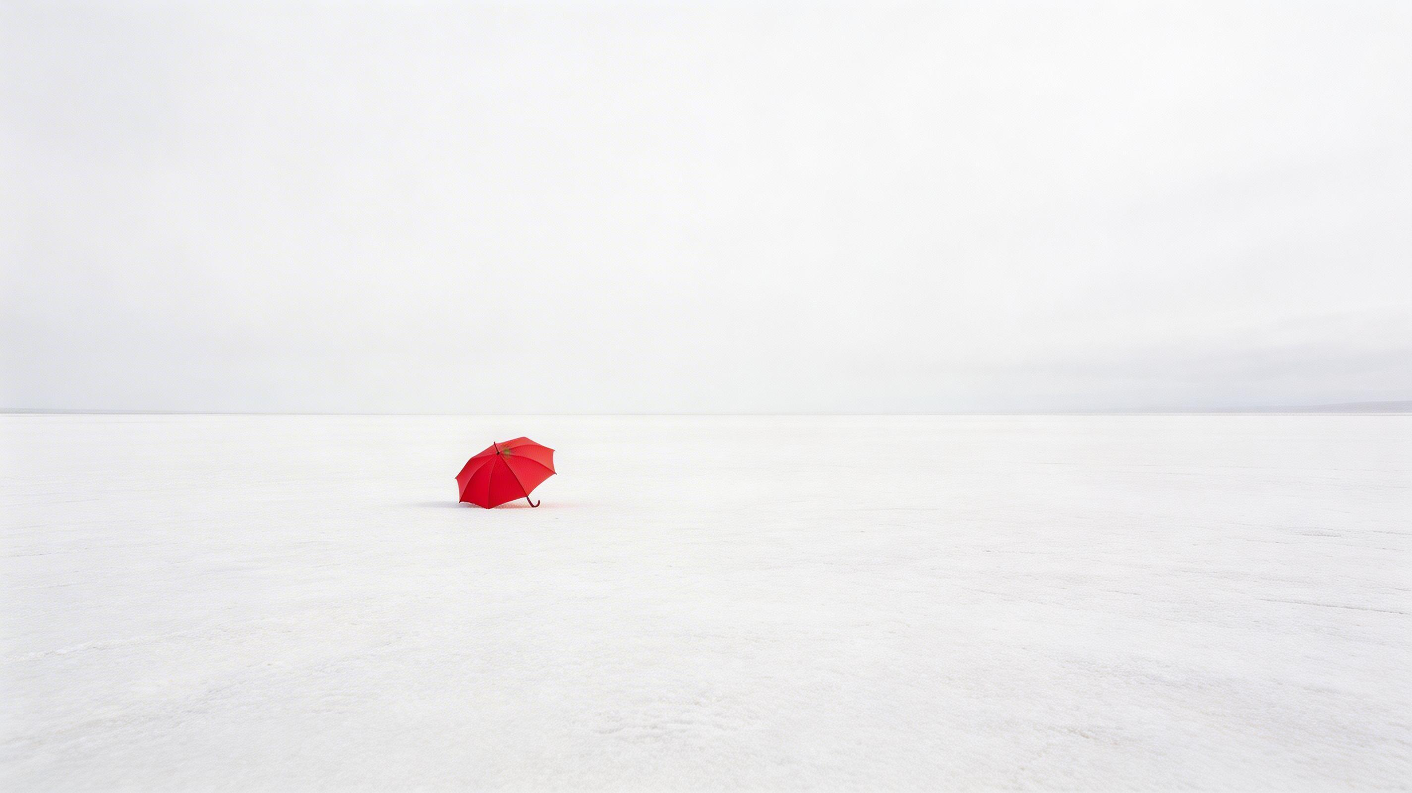 One red object in infinite white