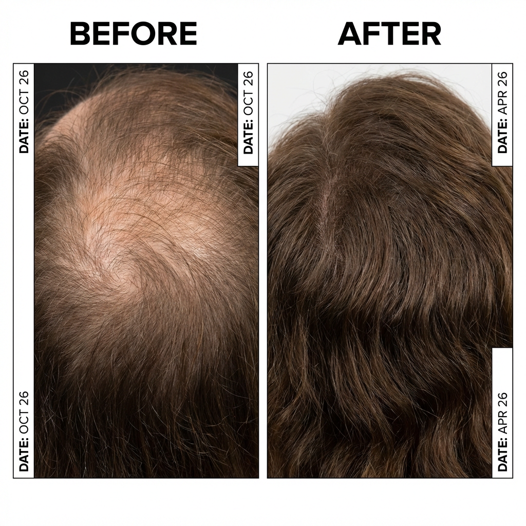 New baby hair growth along the part line after consistent use