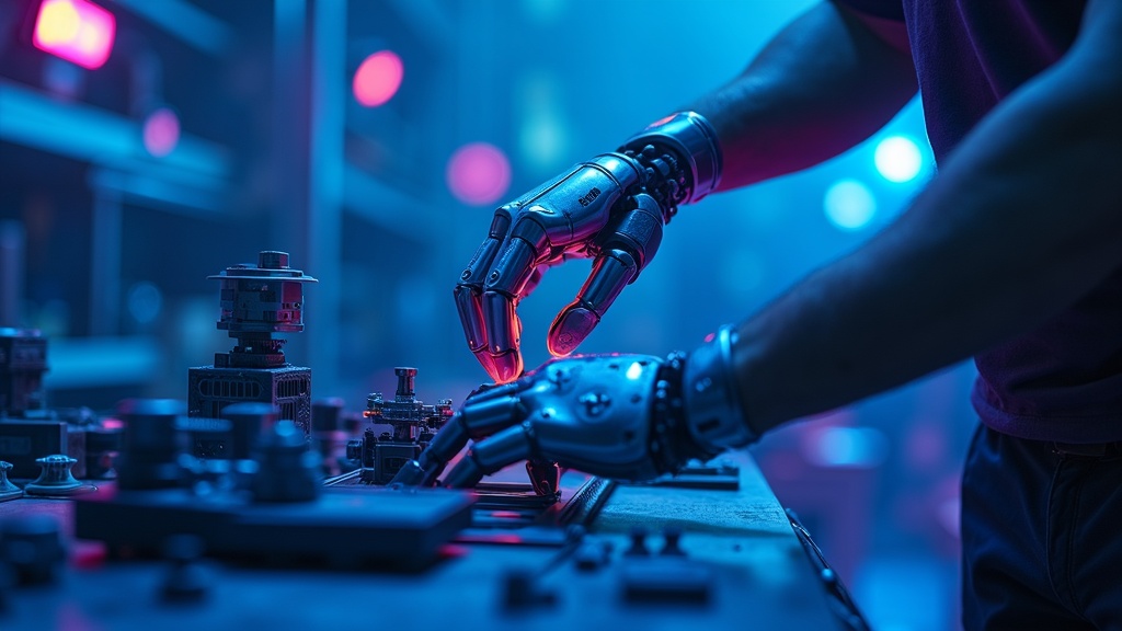 Detalle de las Manos Robóticas LinkerBot mostrando su articulación