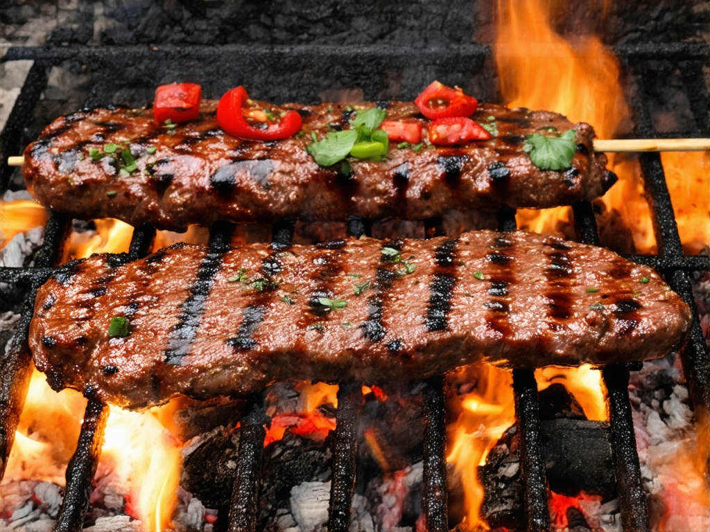 Grilling food at a barbecue