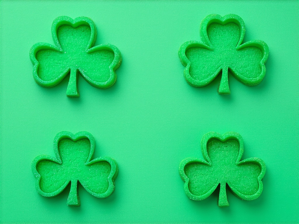 Mini shamrock cookies arranged for decorating