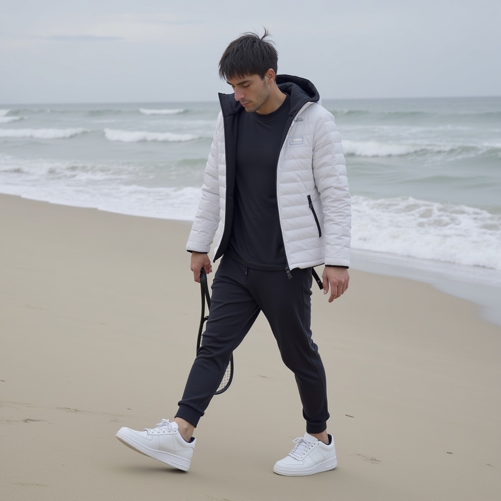 que-este-caminando-en-la-playa-con-short-negro-t56pikm3br