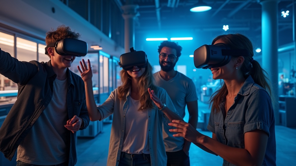 Grupo de amigos divirtiéndose en Virtua Barcelona