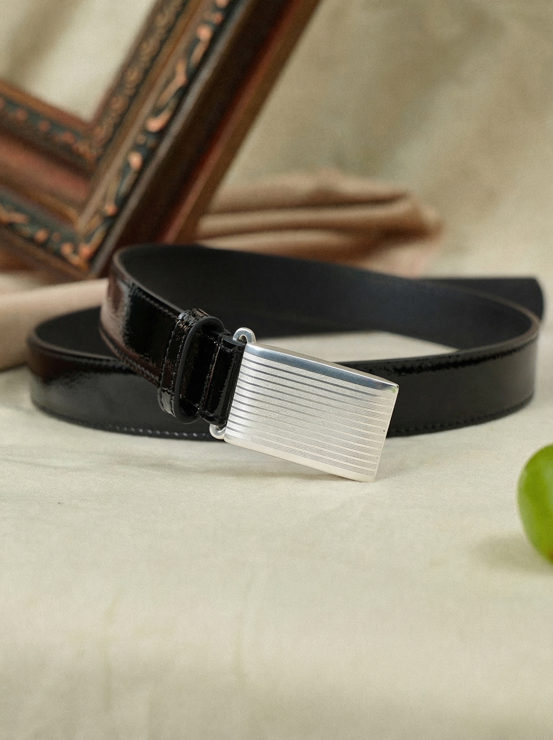 Top-Grain Croc-Embossed Leather Belt - Image 1