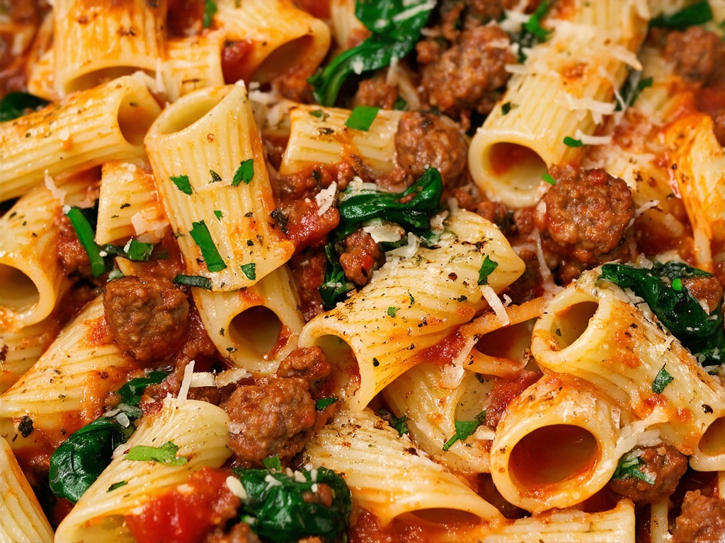 Meal prep components for rigatoni dinners