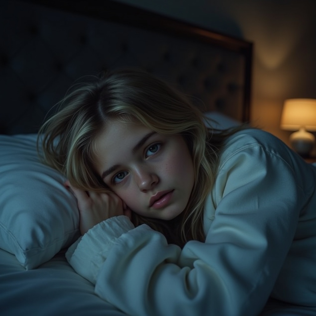 a-portrait-of-a-young-blonde-girl-laying-in-bed-at-i0wdu5xev