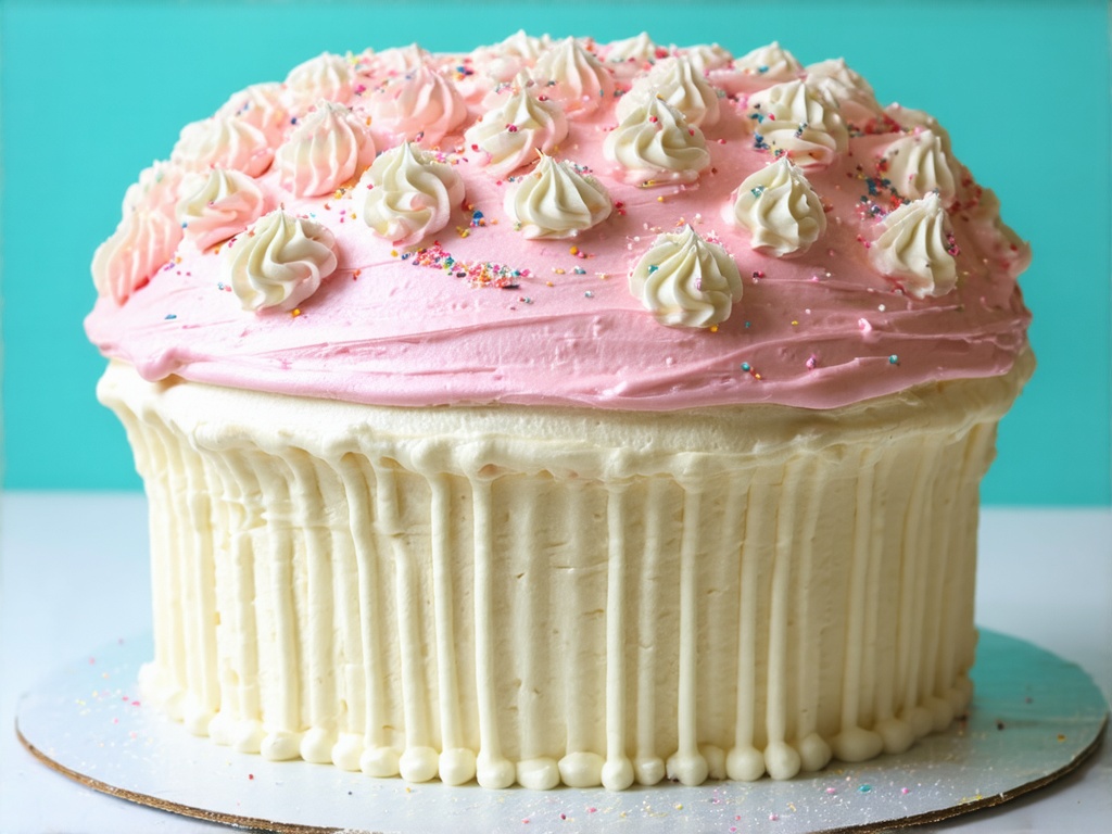 Giant cupcake baking process and results