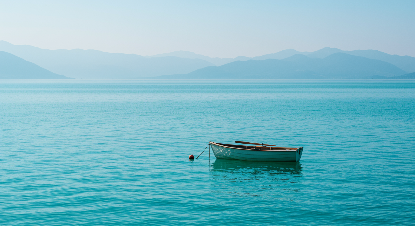 serene clear water boat