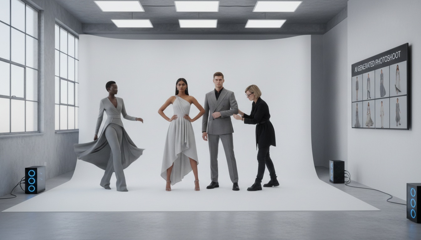 Exemplos de imagens geradas por IA para e-commerce fashion