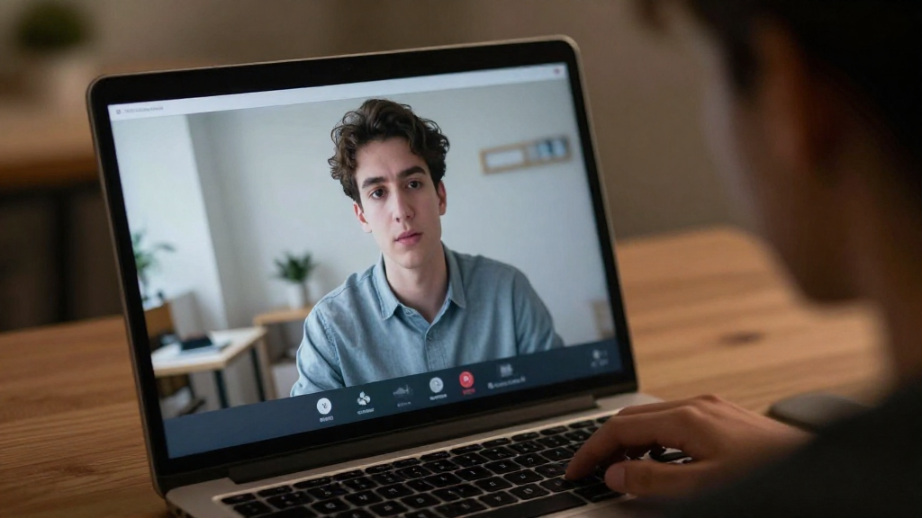 Live proctoring feed showing a student’s laptop screen, soft ambient lighting, and a quiet study room