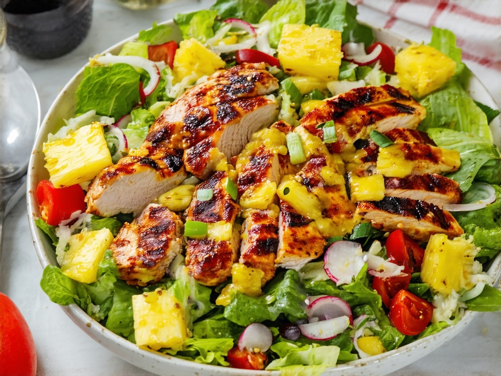 Fresh Hawaiian BBQ Chicken Salad Meal Prep