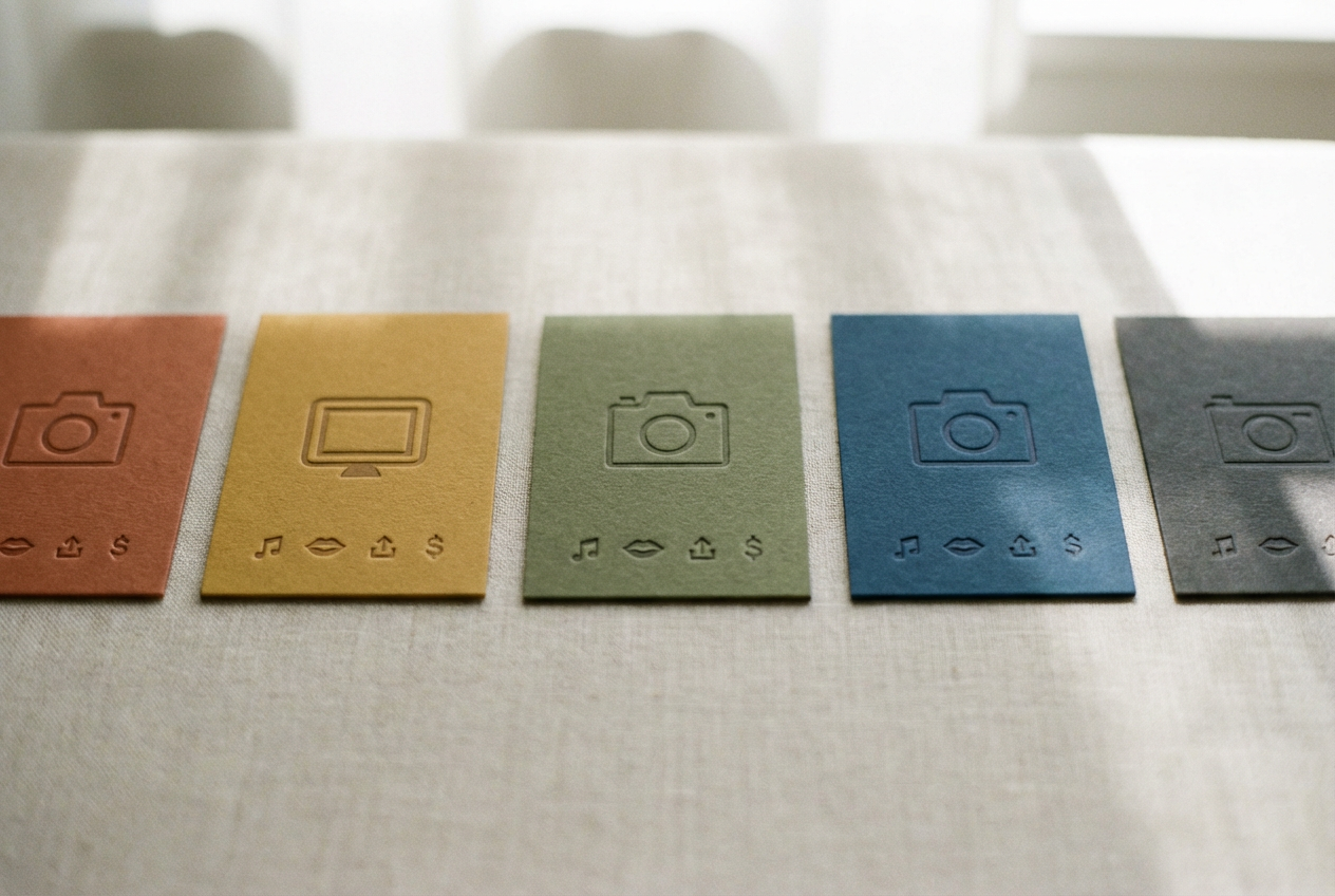 Comparison table showing logos of five AI music video tools arranged in a grid, with feature icons for beat-sync, lip-sync, multi-format export, and pricing beneath each logo. Clean white background with subtle gradient accents.