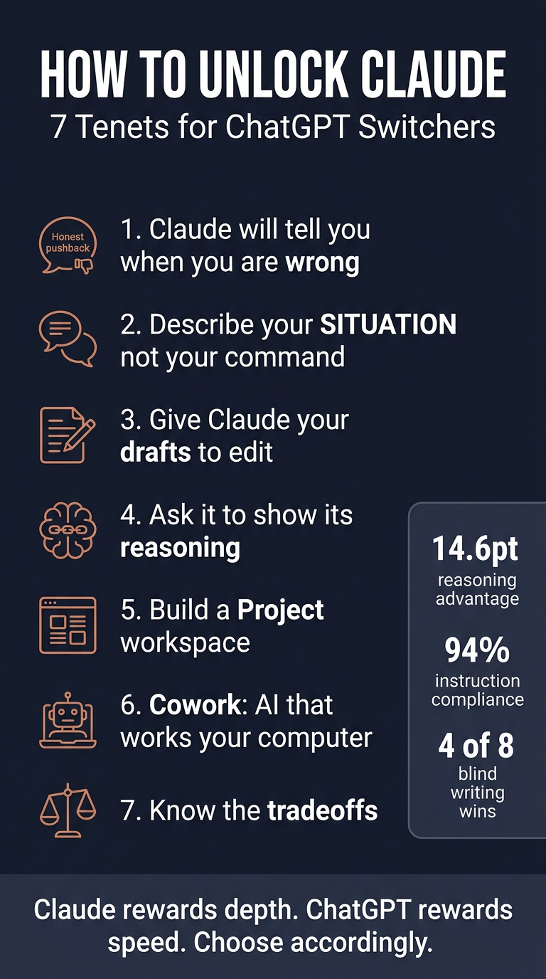 How to Unlock Claude — 7 Tenets Portrait