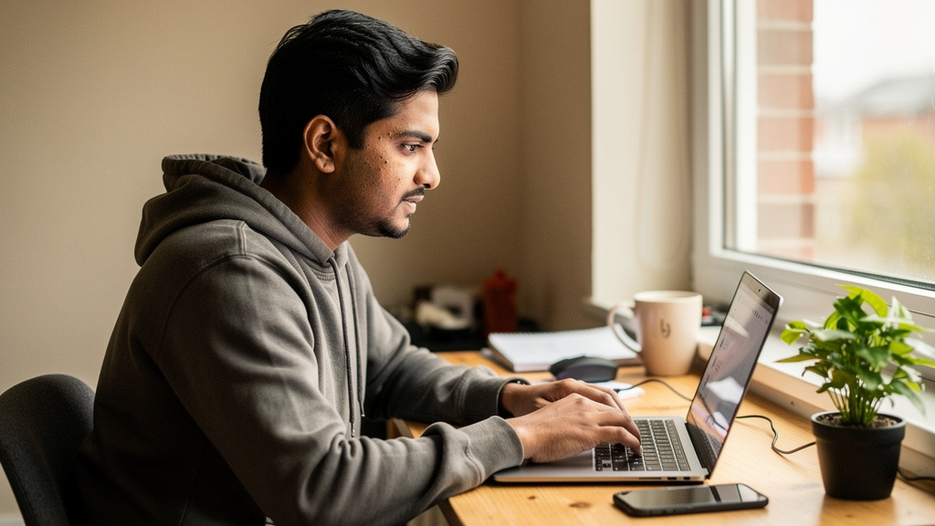 young freelancer working on laptop for how people are making $1,000 per month using ai tools