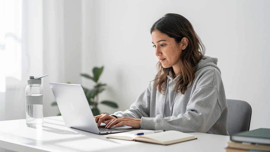content creator at home office working on how people are making $1,000 per month using ai tools