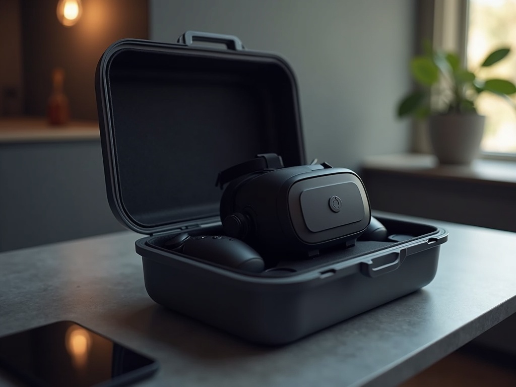 Funda ZOZOVR para Meta Quest 3 abierta mostrando su interior organizado