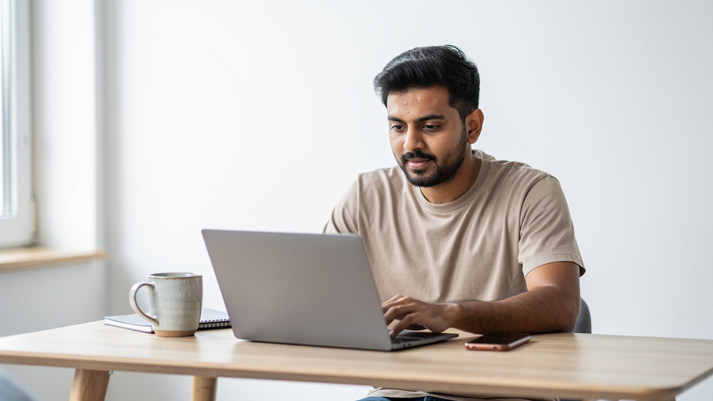young freelancer working on laptop for 8 easy ai side hustles that actually work in 2026