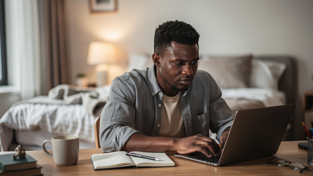 young freelancer working on laptop for 5 ways students are making money with ai right now