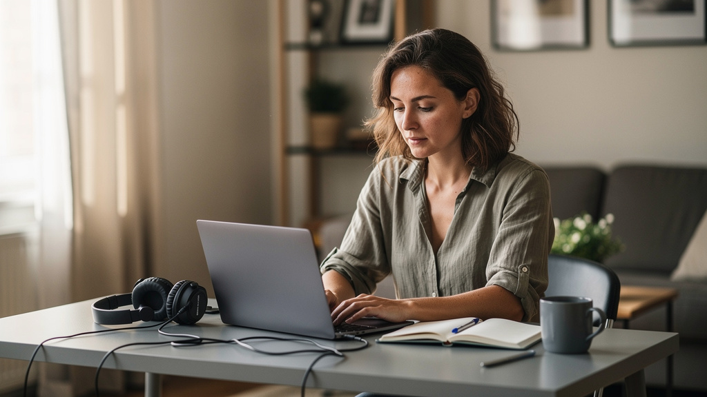 content creator at home office working on 5 ways students are making money with ai right now