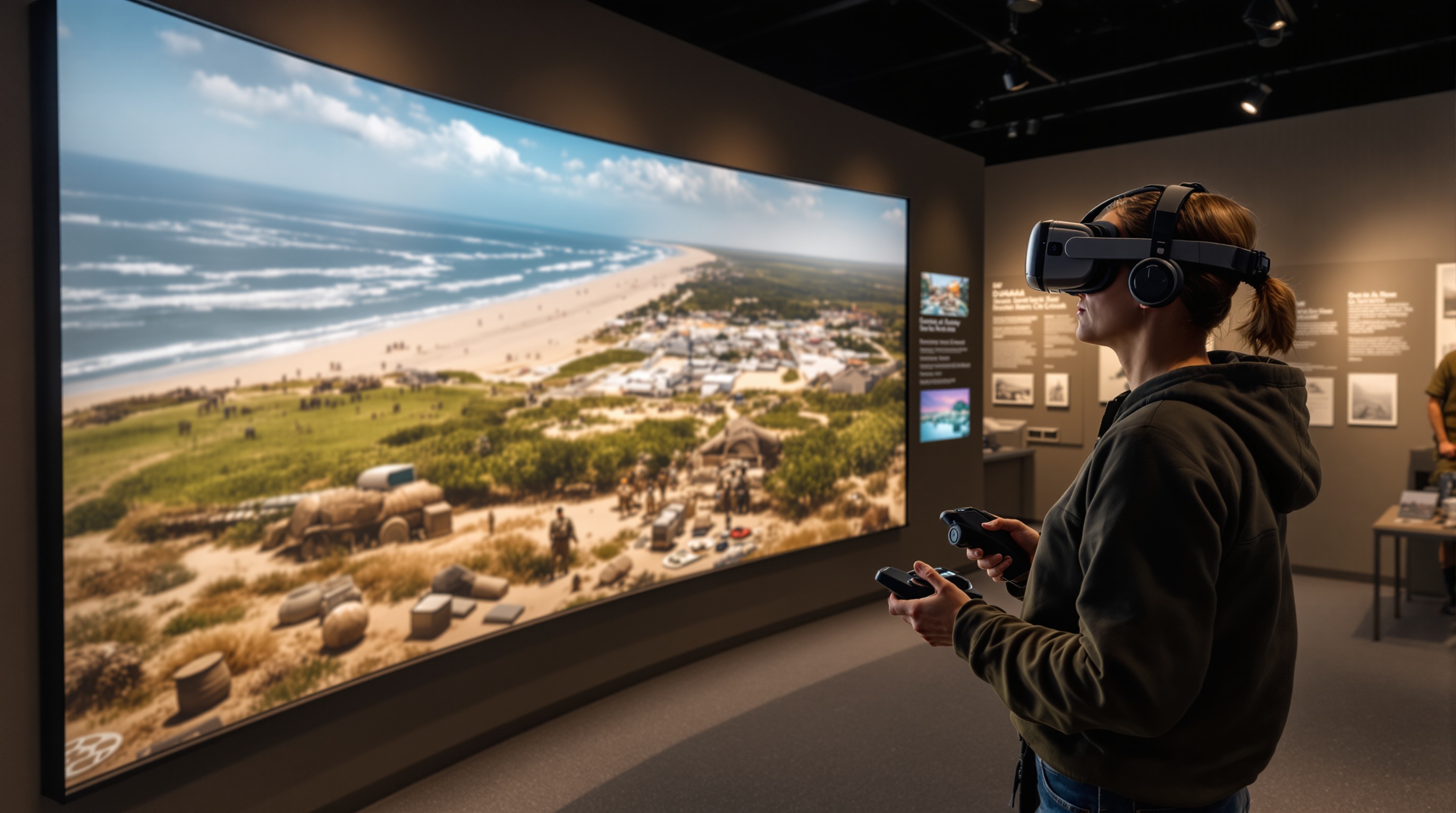Escenario realista de las playas de Normandía en D-Day VR Museum