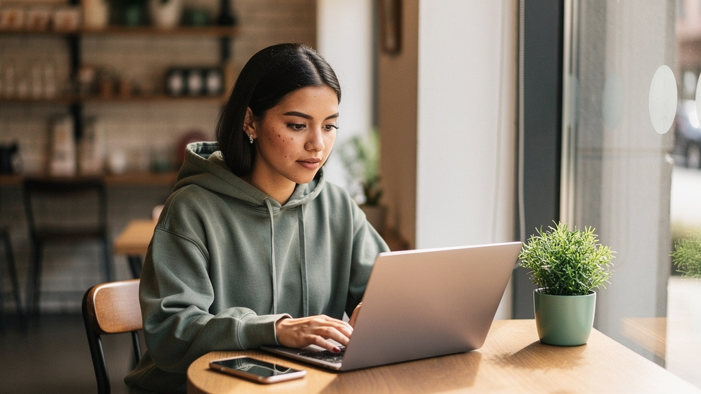 young freelancer working on laptop for ai affiliate marketing for beginners (step-by-step tutorial)