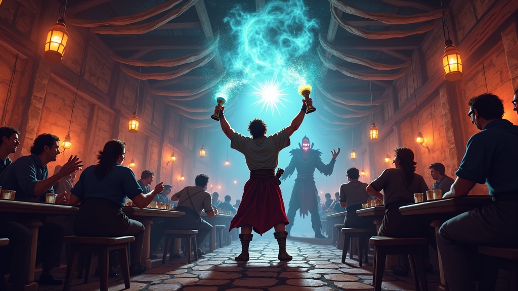 Un orco se prepara para la pelea en el brawler de realidad virtual TaVRn's Takedown - Naheulbeuk.