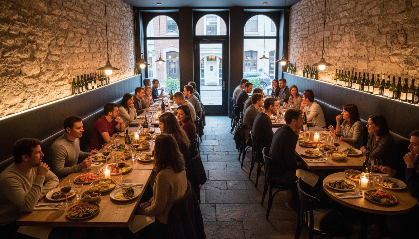 Group dining at a Montreal restaurant